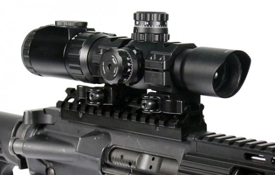 Прицел LEAPERS Accushot Tactical 1-4.5X28 30mm, подсветкой, сетка Mil-dot, кольца (QDSCP3-145IEMDQ)