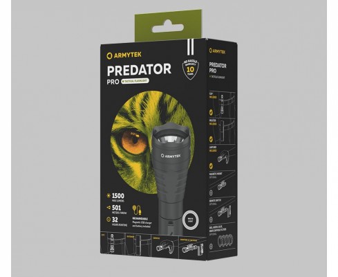 Фонарь Armytek Predator Pro Magnet USB XHP35 HI 1500 lm свет белый