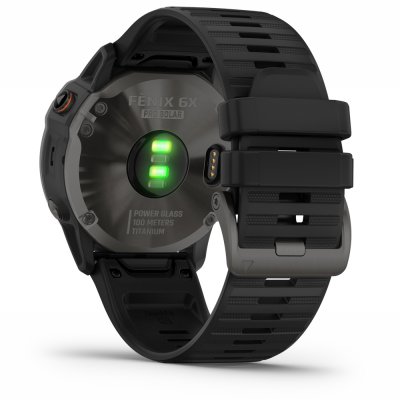 Часы Garmin Fenix 6X Pro Solar титановый серый DLC с черным ремешком