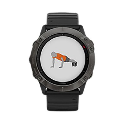 Часы Garmin Fenix 6X Pro Solar титановый серый DLC с черным ремешком