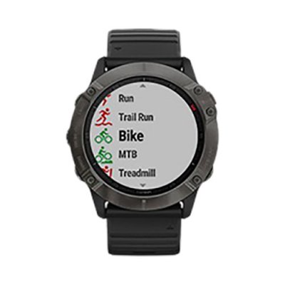 Часы Garmin Fenix 6X Pro Solar титановый серый DLC с черным ремешком