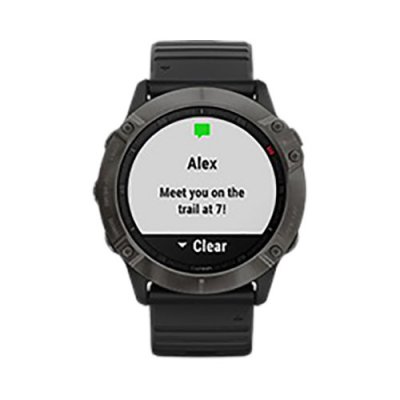Часы Garmin Fenix 6X Pro Solar титановый серый DLC с черным ремешком