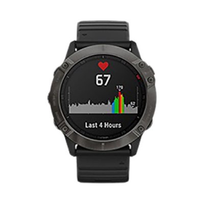 Часы Garmin Fenix 6X Pro Solar титановый серый DLC с черным ремешком