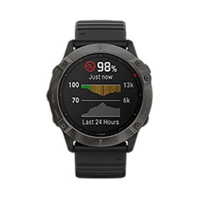 Часы Garmin Fenix 6X Pro Solar титановый серый DLC с черным ремешком