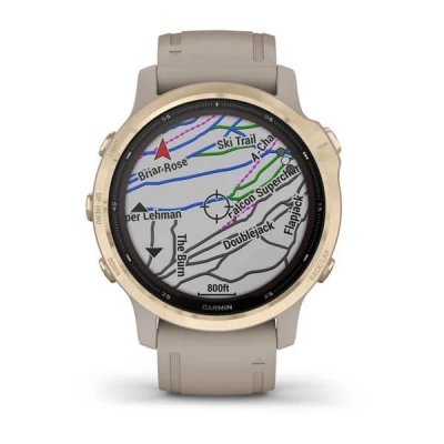 Часы Garmin Fenix 6S Pro Solar золотистый с песочным ремешком