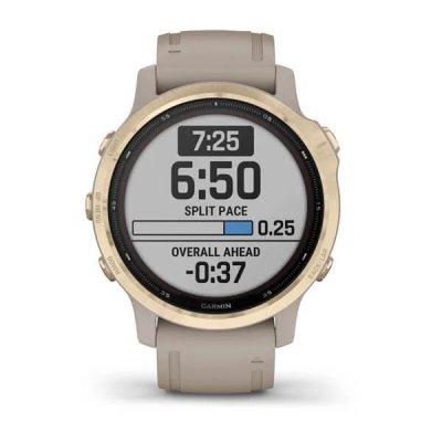 Часы Garmin Fenix 6S Pro Solar золотистый с песочным ремешком