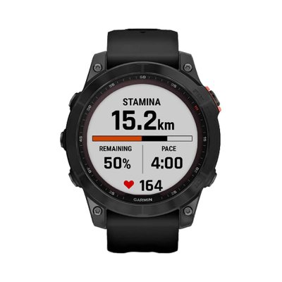 Часы Garmin Fenix 7 Solar серый с черным ремешком