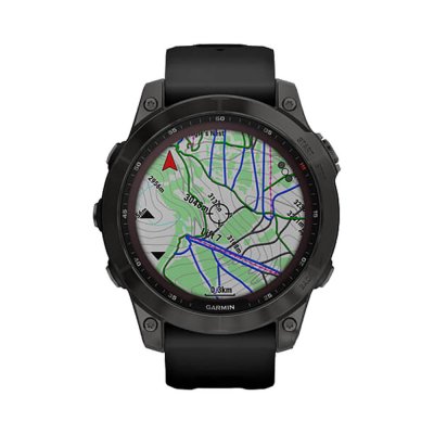Часы Garmin Fenix 7 Sapphire Solar титановый серый DLC с черным ремешком